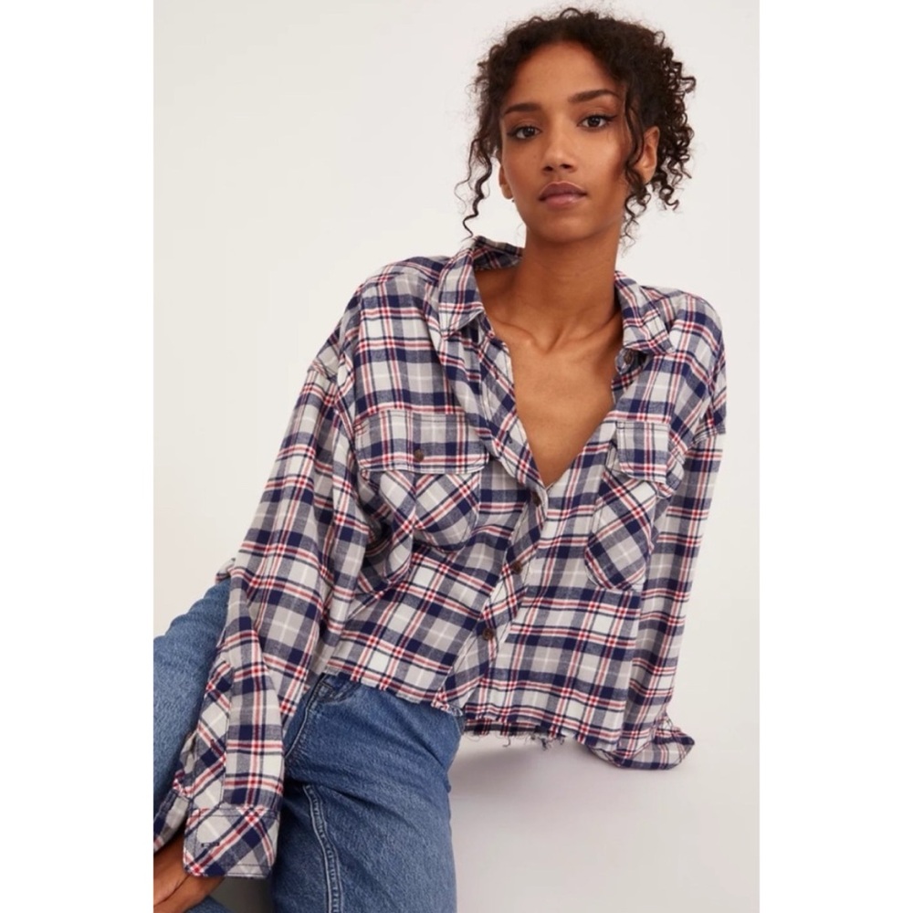 NWT Urban Outfitters BDG Rayne Cropped Plaid Flannel sz small